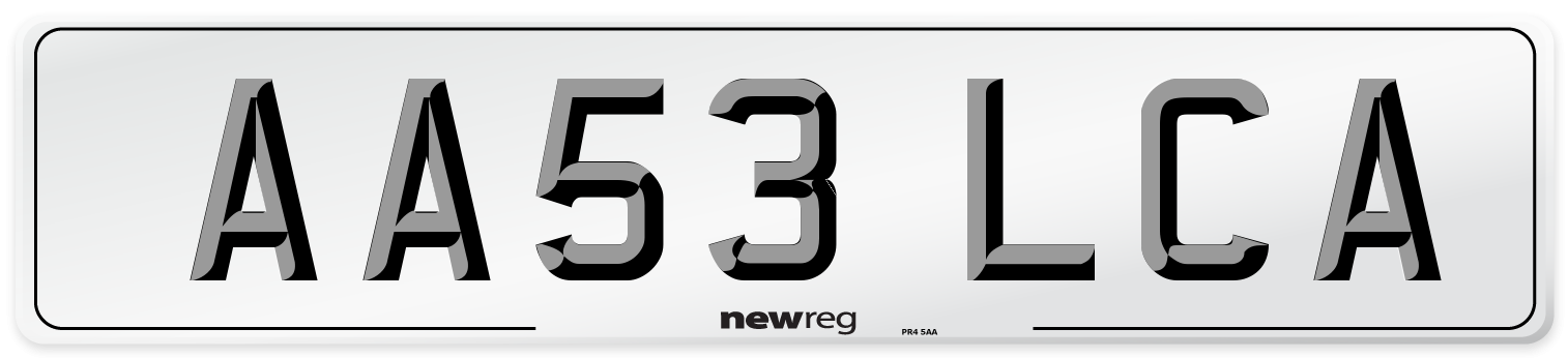 AA53 LCA Number Plate from New Reg